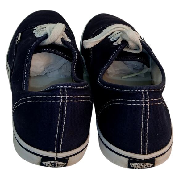 Vans Off the Wall Womens Dark Blue Canvas Lace Up Sneakers - Size 8.5 - Picture 5 of 8
